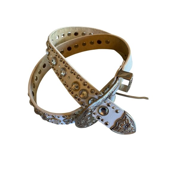 Unbranded Accessories - Elegant White Studded Belt